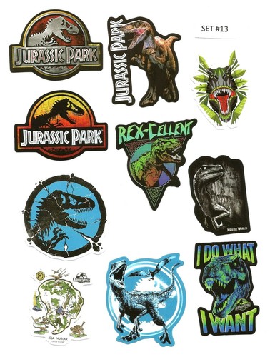 10 pegatinas de vinilo Jurassic Park/World (aprox. 2 x 3") (Elección del set 1 al 15) - Imagen 15 de 17