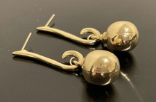 14K Yellow Gold Chain 2  Dangle Drop Large Ball Fashion Earrings 8.86 grams