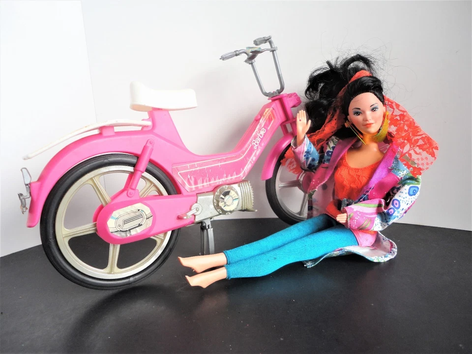 Barbie ciclomotor bicicleta / bicicleta con muñeca Barbie de 12" / vintage 1983 Foto 2 de 4