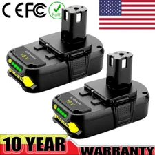 2Pack 18 Volt P102 Lithium 3AH Battery replacement For Ryobi 18V P108 P107 P103