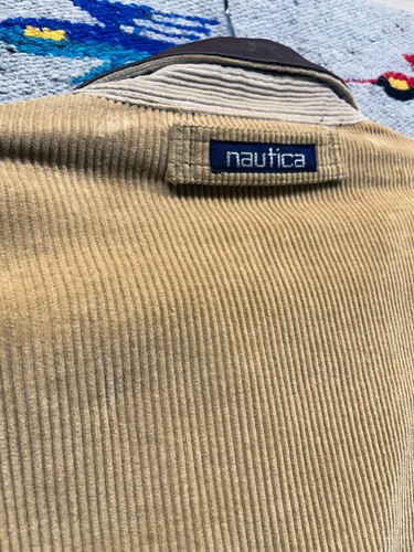 Vintage 90s Nautica Corduroy Colorblock Jacket skater surfer XL - Picture 9 of 9