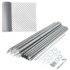 ALEKO Galvanized Steel Complete Kit 50 ft Chain Link Fence 11.5 AWG