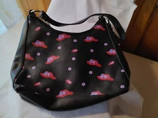 Women's Purse Red Hat Society Black Hand Bag Red Hats