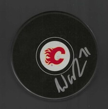 Walker Duehr Signed Calgary Flames Puck