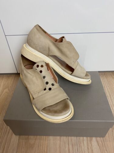 Robert Clergerie Beige Suede Sandals EU 37.5 US 7 Authentic - Picture 2 of 16