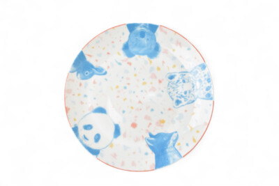 Hermes Dessert Plate/Dish/Baby Tableware Passpass Animal Pattern Pink Multi