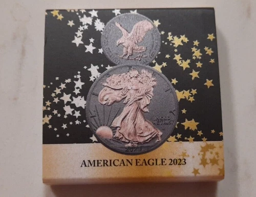 2023 American Eagle  - 1 oz .999 Fine Silver - Ruthenium and Rose Gold