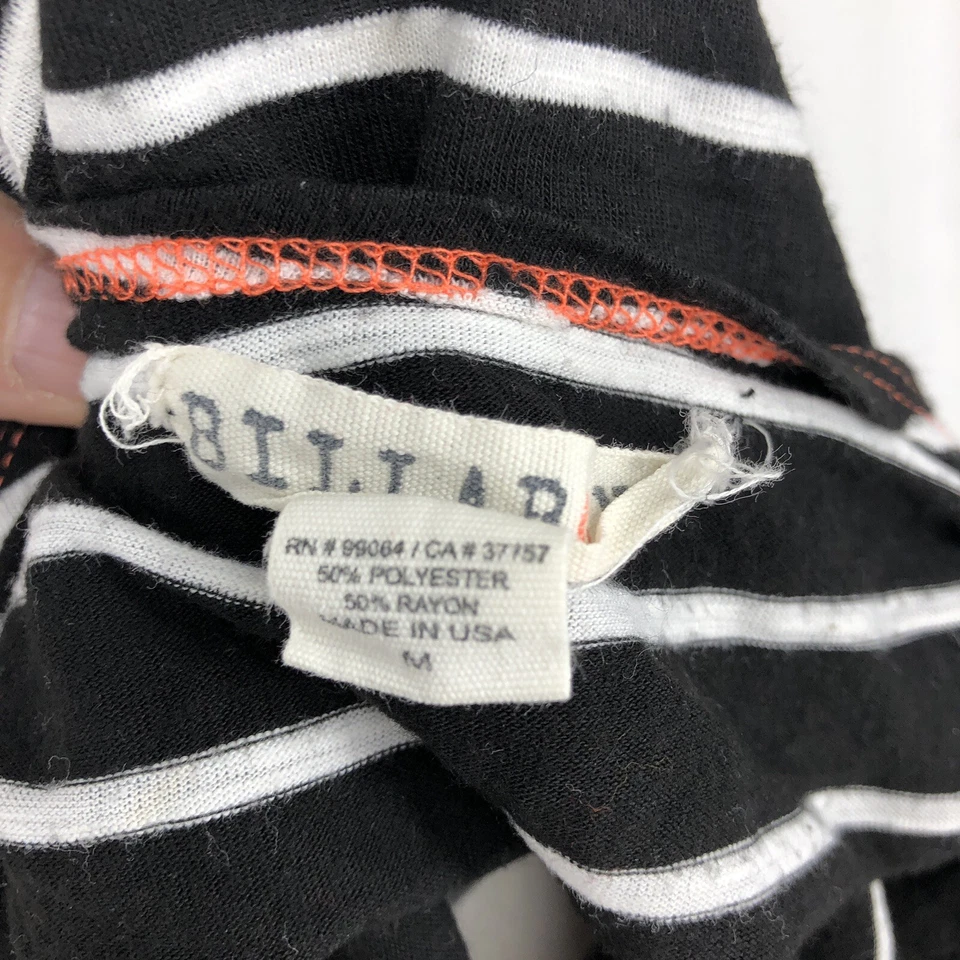 Camiseta sin mangas Billabong rosa plumas negras a rayas dobladillo desgastado mediana EE. UU. Foto 4 de 4