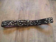 Beautiful leather belt brown with studs size 85 new zc517