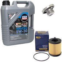 MotoröL Set 5W-30 5 Liter + ÖLfilter SH 452 P + Schraube FüR Opel Vectra B 147PS