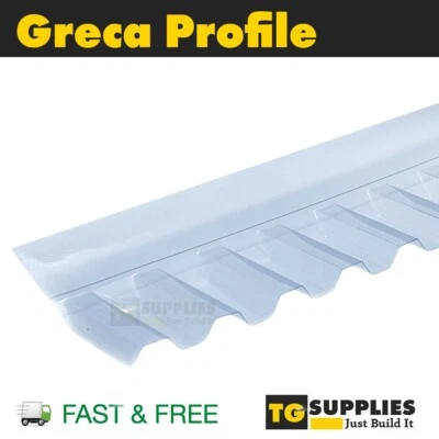 TG SUPPLIES 3" Clear Greca Profile 76/18mm PVC Wall Flashing For Corrugated Roofing Sheets