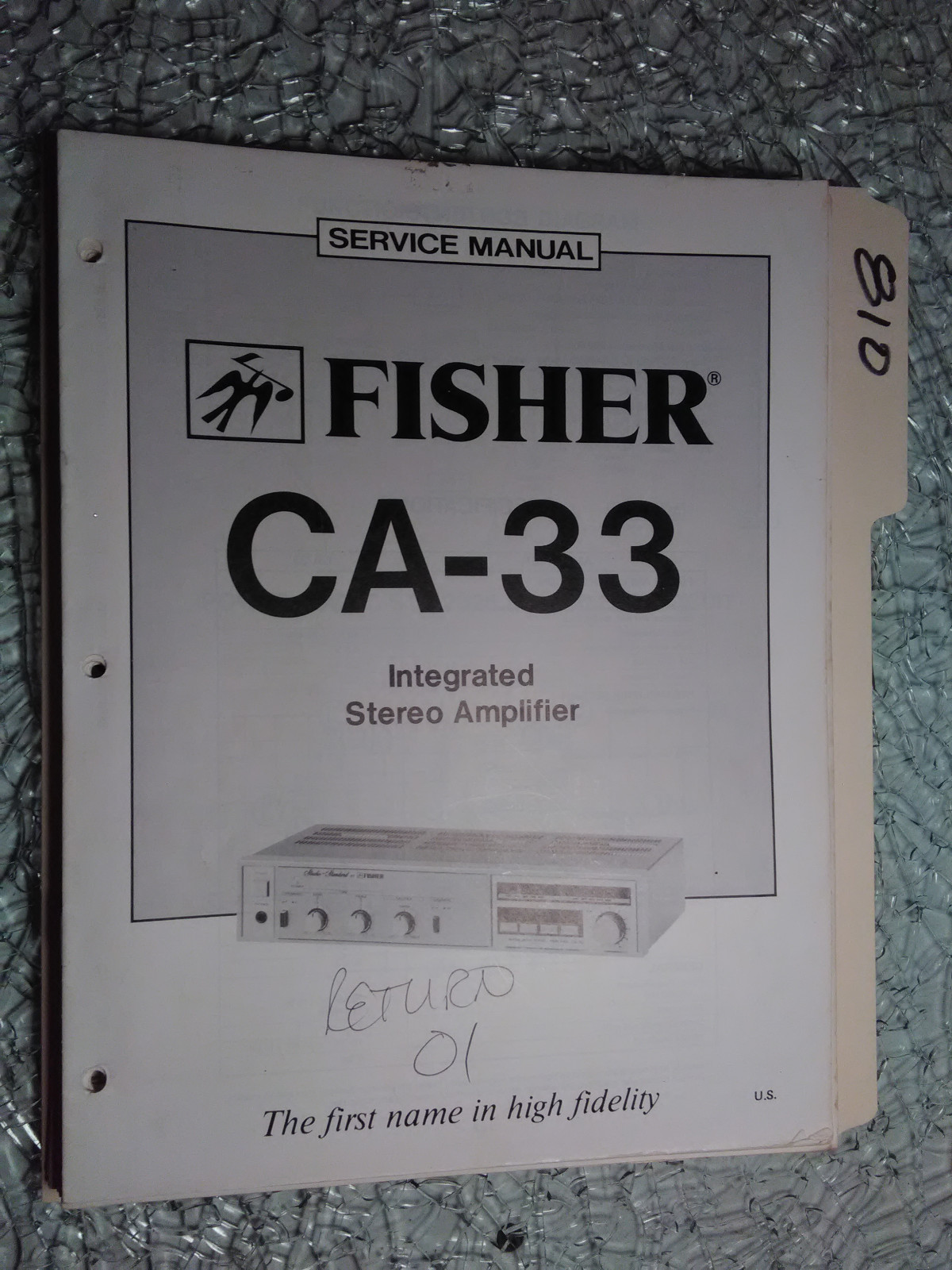 Fisher CA-33 Stereo Amplifier Service Manual Original Repair Guide