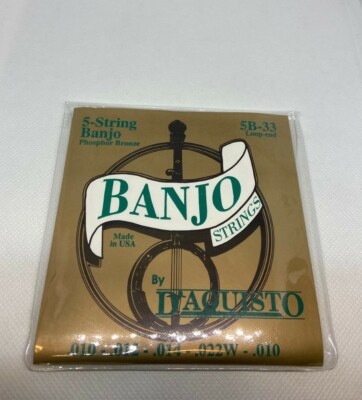 D'AQUISTO 5-STRING BANJO PHOSPHOR BRONZE STRINGS 5B-33 LOOP END