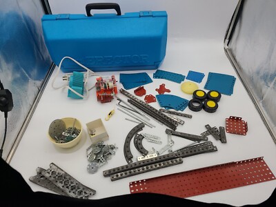 Vintage 1976 Gabriel Erector Set Blue Case w/ Manual electric motor ...