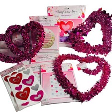 Valentine's Day Party Decorations Classroom Office Love Hearts Wreath Pink Lot