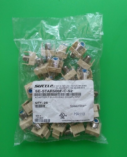 (5 PCS) Suttle - SpeedStar SE-STAR 500F-C-52 Adapter, F Bulkhead Compliant IVORY - Picture 2 of 2
