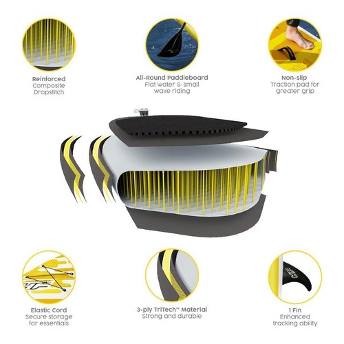 Juego de SUP de 10 ft 6"" Stand Up Paddle Board 4,75"" Hydro Force Aqua Cruise Tech - Imagen 4 de 9