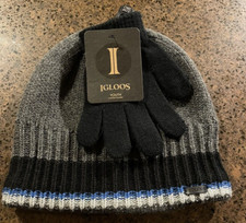 Igloos Youth One Size Knit Beanie and Gloves NWT