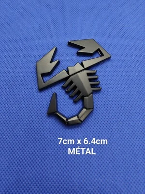 Autocollant en métal avec effet 3d scorpion Abarth noir neuf