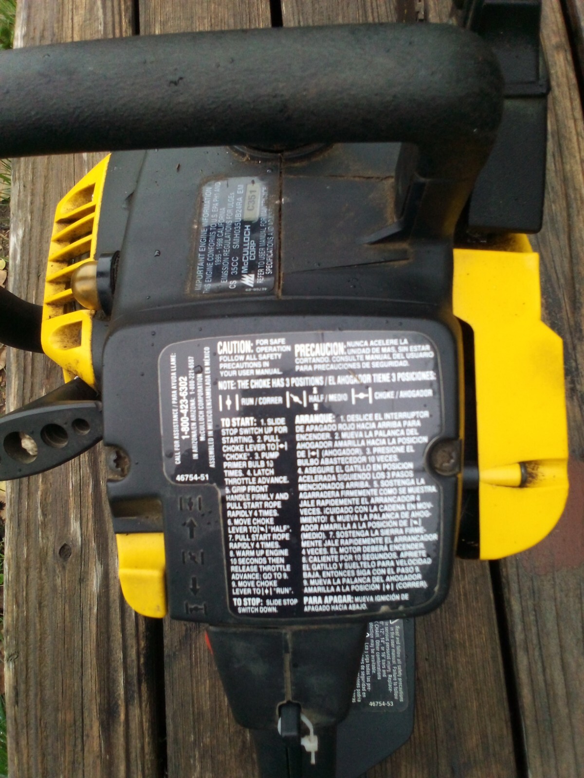 McCulloch MAC 3516 Chainsaw 16” Bar & Chain 120 Psi eBay