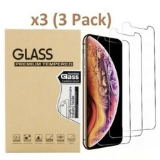 3-PACK For iPhone 11 Pro Max XR X XS Max 8 7 9H Tempered Glass Screen Protector