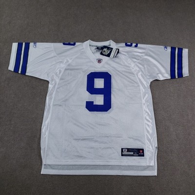 Dallas Cowboys Tony Romo Jersey Mens XL White Blue #9 Mesh Reebok Football