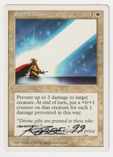 Signed Sacred Boon LP 5th Edition Artist Mike Raabe Dated '99 MTG Magic Vintage!