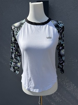 VANS Langarm Shirt Gr. S Baumwolle Freizeit Shirt , Weiß, Bunt