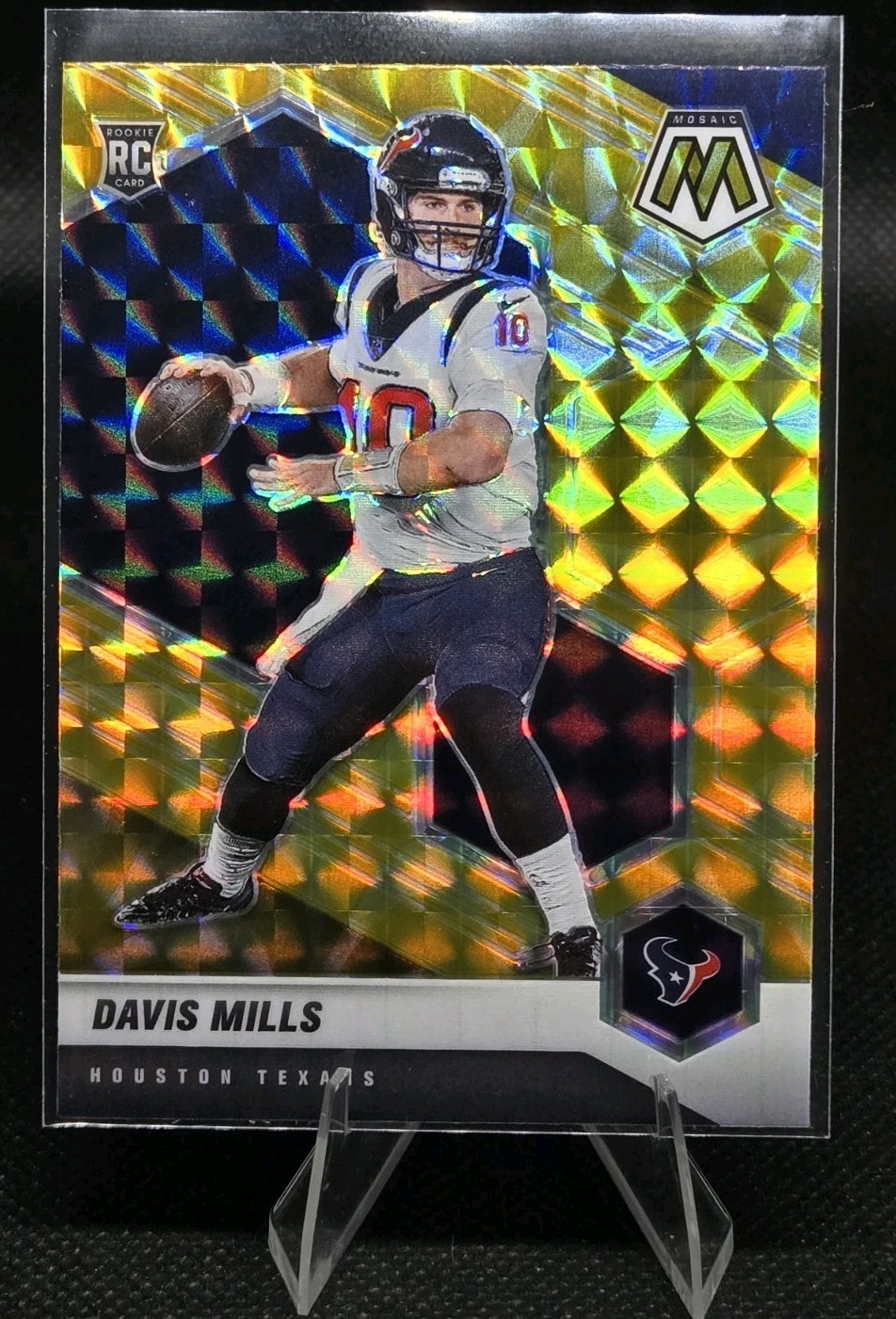 2021 Panini Mosaic #322 Davis Mills Prizm Reactive Orange Houston Texans