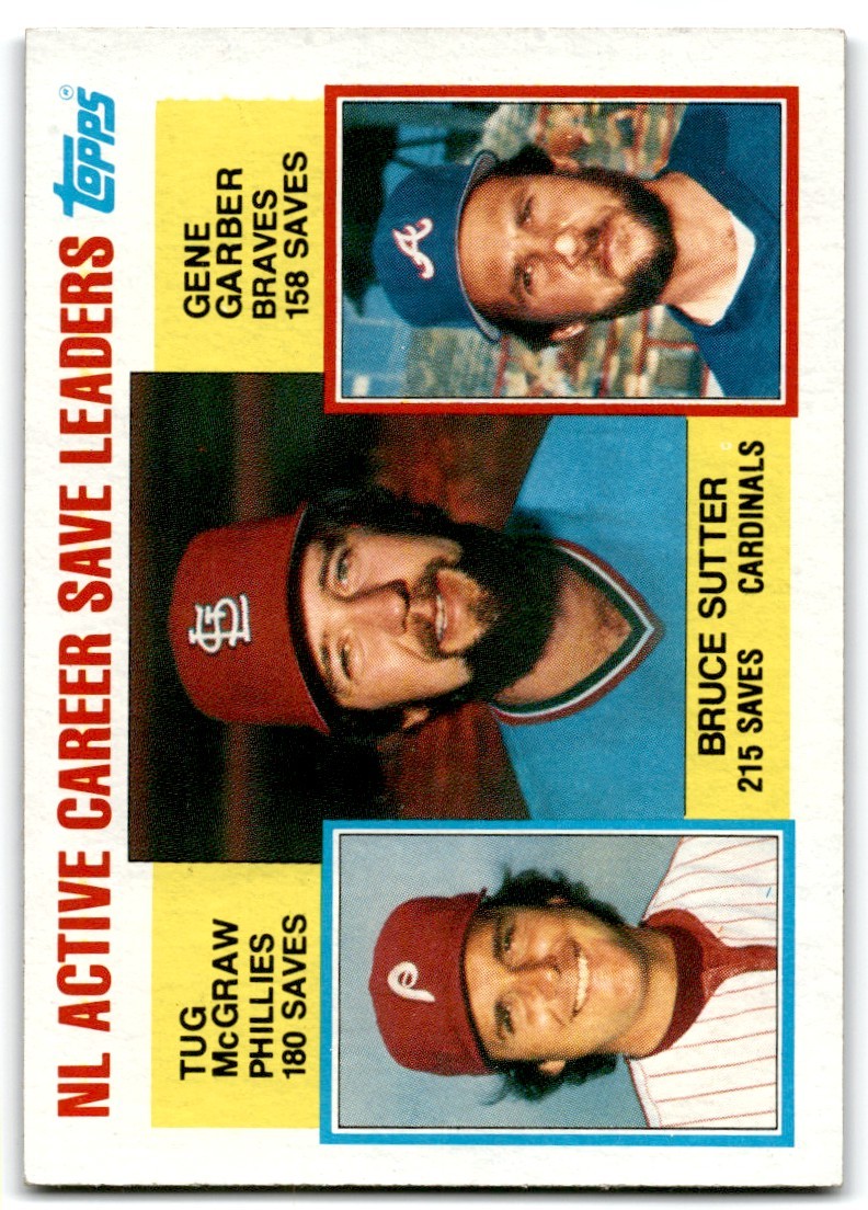1984 Topps NL Active Career Save Leaders - Bruce Sutter/Tug McGraw/Gene Garber