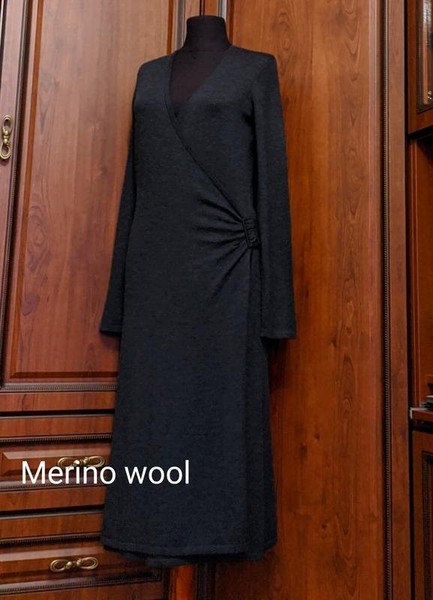 Women Laura Ashley Dress Grey Wool 34 / XS / 42