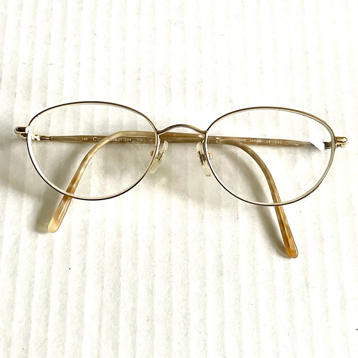 Calvin Klein 339 553 Eyeglasses Frames Gold Tortoise Oval Frame Japan 140 Calvin Klein Gold Metal Eyeglass Frames for sale | eBay main image 3