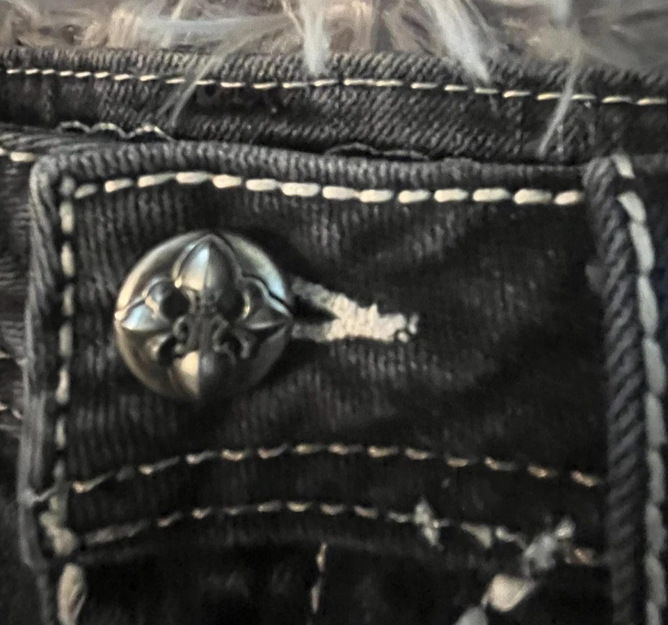 Miss Me Shorts Womens 25 Black Denim Embellished Distressed Cutoff JE637MH2 - Image 4 of 4