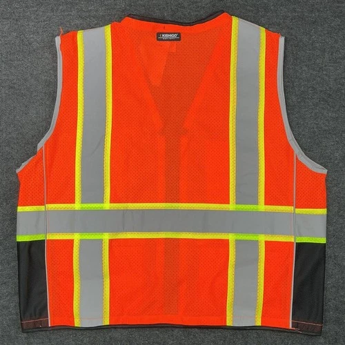 Kishigo 1514 Black Series Heavy Duty Safety Vest Unisex 2X Orange Reflective NWT image 2