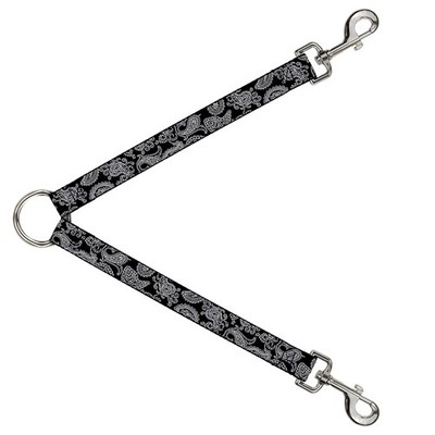 Dog Leash Splitter Paisley2 Black/White (US IMPORT)