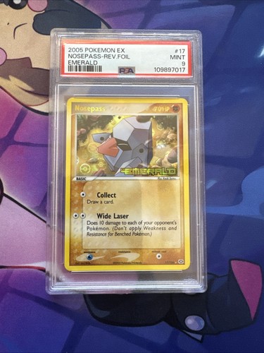 POKEMON 2005 EX EMERALD NOSEPASS REVERSE FOIL 17/106 PSA 9 POP 26