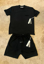 Essentials Fear of God Black Shirt size S and shorts size M. set ready to ship