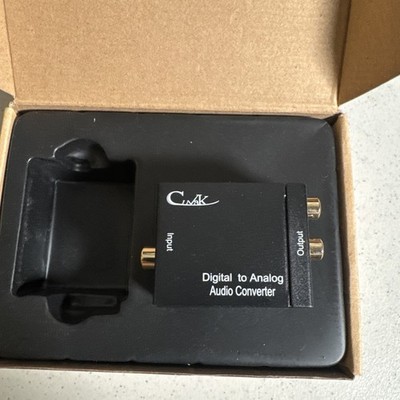 Digital Toslink Optical Coaxial To Analog RCA L/R Audio Converter + Fiber Cable