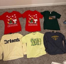 6 Graphic Tees TShirts Bundle Lot for Boys Large Peanuts, Luxe, LAT 