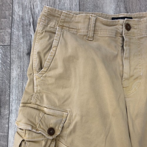 American Eagle längere Länge Cargoshorts Herren 36 x 11" khaki extrem flexibel - Bild 5 von 12