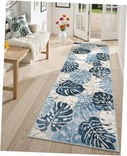 Wonnitar Monstera Leaf - Alfombra de cocina de 2 x 6 pies, lavable, color