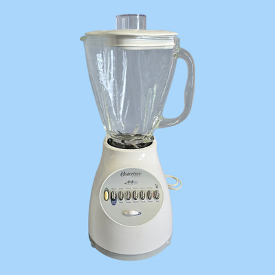 TESTED & WORKS! Oster Osterizer 14-Speed Blender 6650 White w/ Glass Carafe