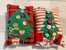 PRIMITIVE CHRISTMAS TREE ORNAMENTS OR BOWL FILLERS SET OF 2    #2
