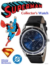 SUPERMAN - DC Comics Accutime Collector's Black Strap Watch 2025 - (NEW IN BOX)