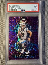 2024 Panini Mosaic Football Bryce Young Purple No Huddle Prizm /50 PSA 9