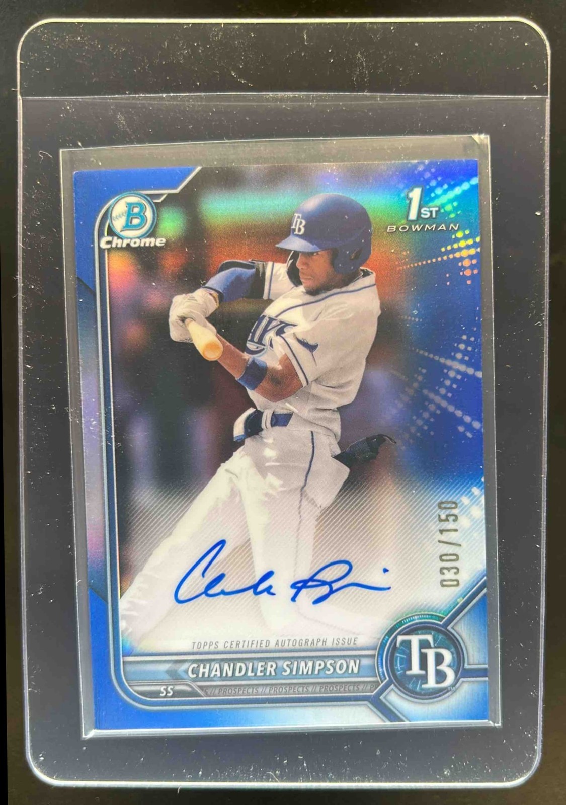 2022 Bowman Draft Chandler Simpson Chrome Auto Blue Refractor 1st Prospect #/150