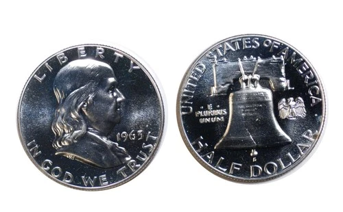 1963 Silver Proof Franklin Half Dollar - Proof Gem +  #127