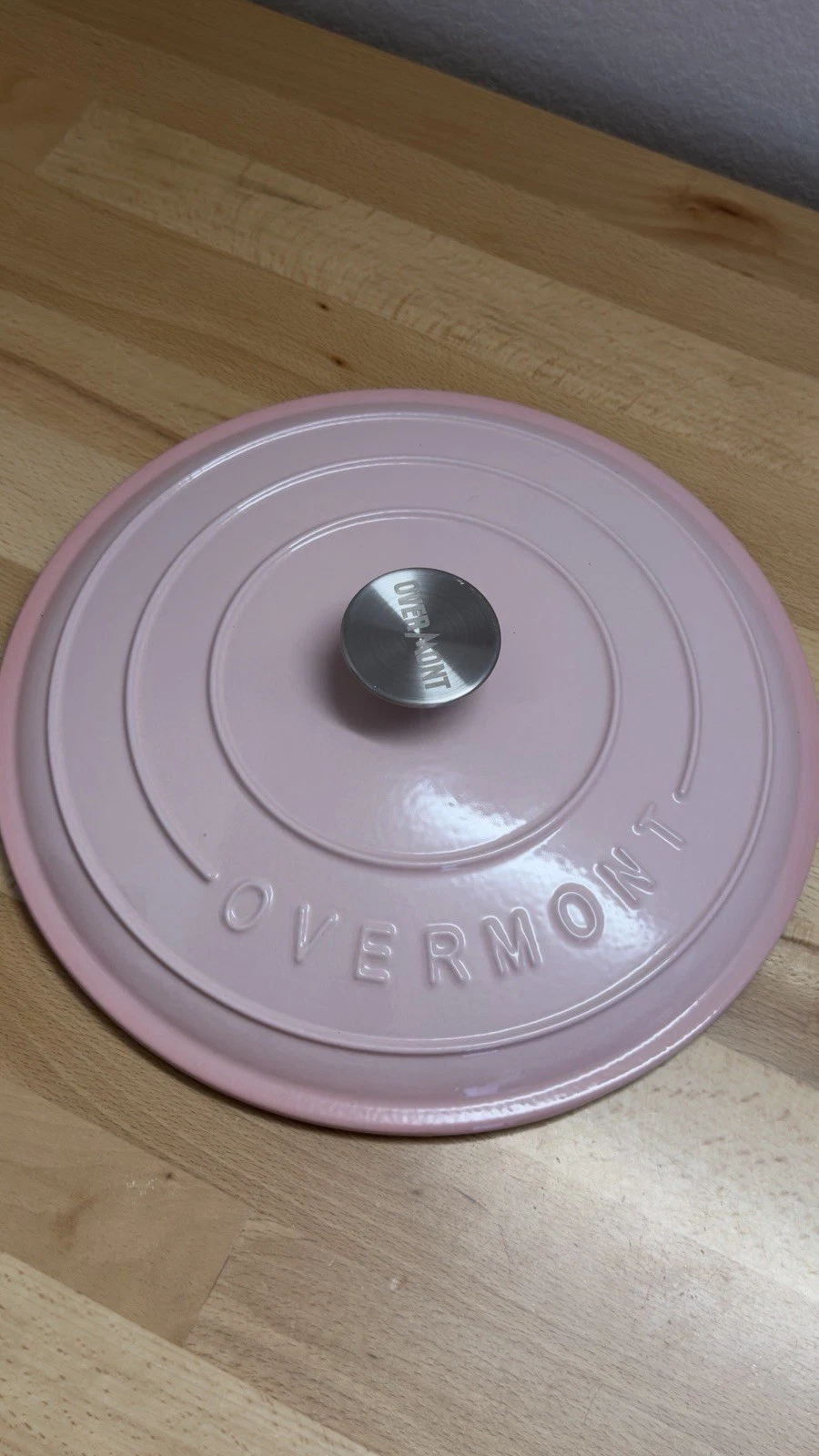 Overmont Replacement Lid Enameled Cast Iron Dutch Oven 7 Qt Pot Pink Lid Only