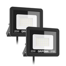 2PCS Projecteur LED Extérieur 20W, 24 LEDs, 2200LM, IP66 Étanche, Éclairage M...