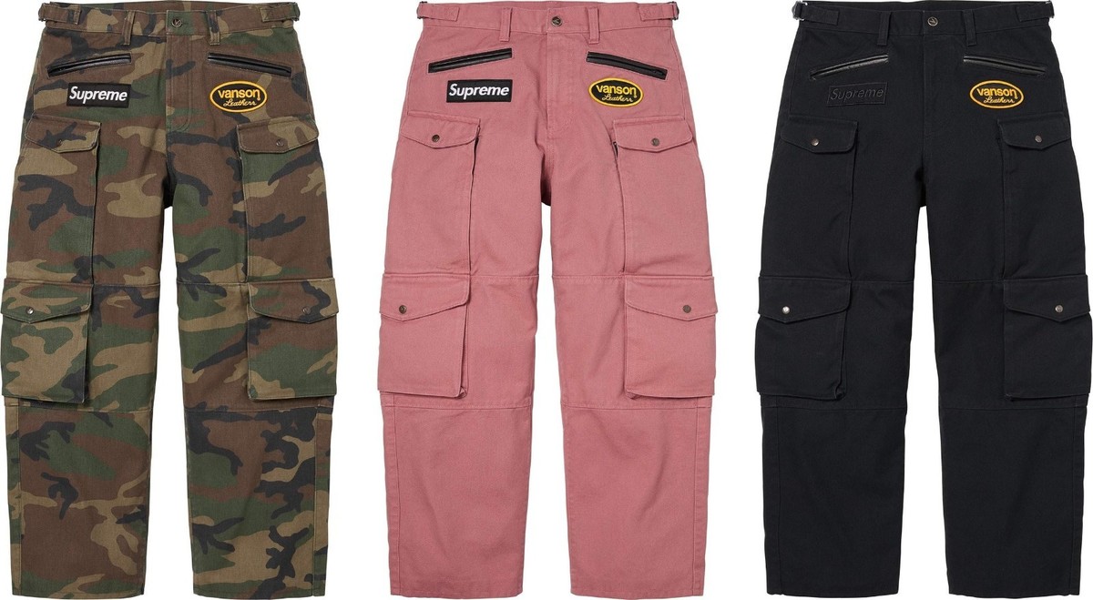 Supreme x Vanson Leathers Cordura Pant Camo Black Pink 3colors